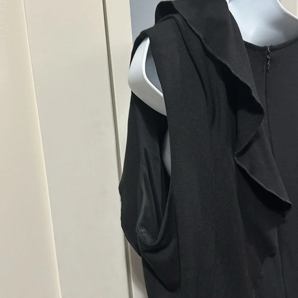 Eloquii Flutter Sleeve Peplum Ponte Knit Top Sz 18/20 Black - Picture 4 of 5